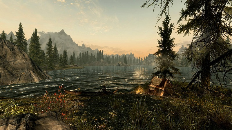 These quiet moments in Skyrim are my favorite. Finally, I am slowing down to smell (and hear) the nirnroot.